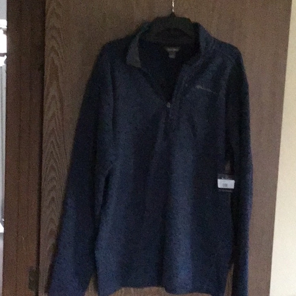 Eddie Bauer Blue Zip Up Sweater with Knit Texture